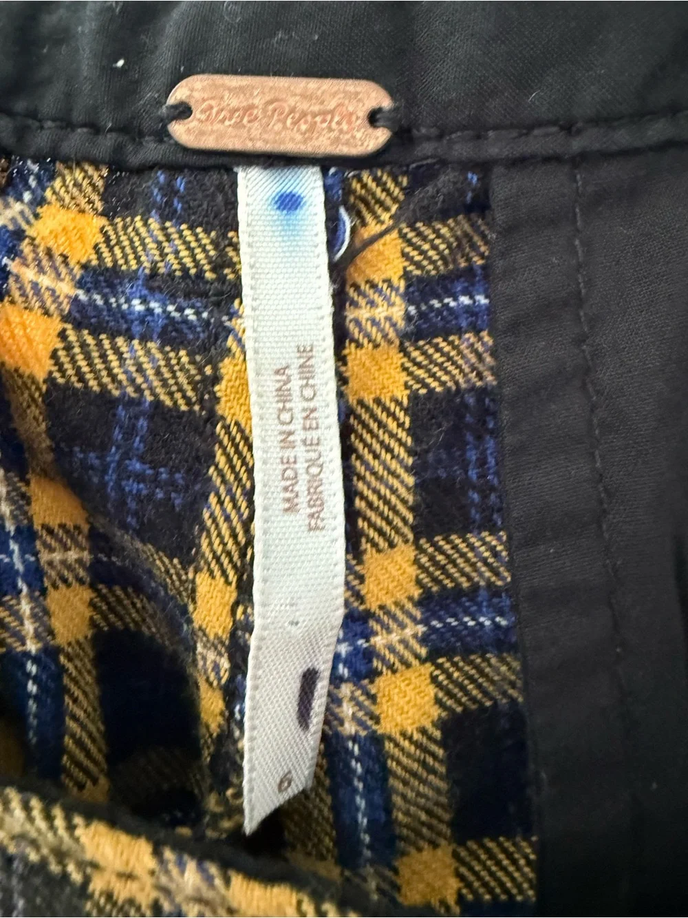 Free People Purple and Yellow Plaid Pants